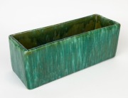 JOHN CAMPBELL green glazed pottery flower trough, incised "John Campbell, Tas", ​​​​​​​13cm high, 36cm wide - 2