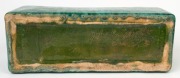 JOHN CAMPBELL green glazed pottery flower trough, incised "John Campbell, Tas", ​​​​​​​13cm high, 36cm wide - 3