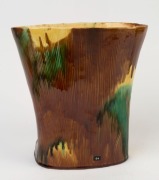 An impressive Australian pottery tree stump vase with applied koala, gumnuts and leaves, most likely Sydney origin, 25cm high, 24cm wide - 3