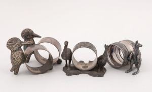 Four assorted silver plated Australian napkin rings, 19th/20th century, ​​​​​​​the largest 6.5cm high
