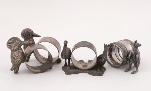 Four assorted silver plated Australian napkin rings, 19th/20th century, the largest 6.5cm high