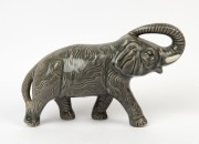 BENDIGO POTTERY Elephant statue with raised trunk, 18cm high, 32cm long - 2