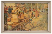 ROLAND SHAKESPEARE WAKELIN (1887-1971), (street market, Paris), oil on board, signed lower right "R.W.", 35 x 55.5cm, 40 x 61cm overall. Note: Wakelin was in Paris in 1923-24. PROVENANCE: Private Collection Melbourne - 2