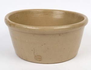 CORNWELLS POTTERY stoneware food bowl, early 20th century, stamped "Cornwell's Pottery Brunswick", ​​​​​​​12cm high, 27cm diameter