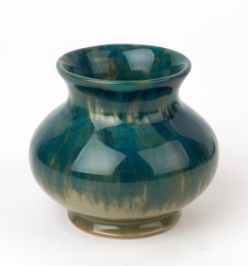 CRUFFEL Australian porcelain vase with green and brown glaze, ​​​​​​​8cm high