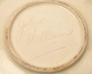 JOHN WILLIAMS seven piece pottery dessert service with hand-painted Australian landscape scenes, incised "John Williams", the largest 22cm diameter - 2