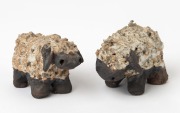 STANISLAV HALPERN two studio pottery sheep statues, the larger 4cm high, 6cm long