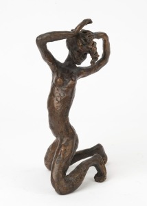 LENORE BOYD (1953 - ), female kneeling nude, cast bronze, 18cm high, Provenance: Private Collection Melbourne.