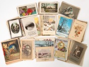 GREETINGS POSTCARDS: mostly 1900s-1930s selection with WWI silks addressed from France to Australia (5), range of New Year, Easter, Christmas greeting types mostly American or British and few cards used in Australia; also a range of Dutch New Year cards;