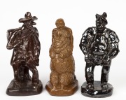 BENDIGO POTTERY group of three statues "THE SHEARER", "THE SWAGMAN", and "OUR MATE BLUEY" each limited to 1000 copies, stamped,&nbsp;and titled on the bases with edition numbers, 24cm, 23cm and 22cm high, PROVENANCE: Private Collection Bendigo