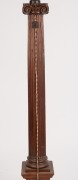 Antique Masonic floor lamp, carved cedar in the form of a Ionic column with glass shade, 19th century, 150cm high overall - 2