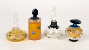 RICHARD CLEMENTS group of four Australian art glass perfume bottles, ​​​​​​​the largest 10.5cm high