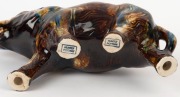 HUNTLY POTTERY elephant statue with mottled glaze, stamped "Huntly Pottery", 21cm high, 31cm long - 3