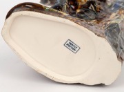 HUNTLY POTTERY frill neck lizard statue with mottled glaze, stamped "Huntly Pottery", 27cm high - 3