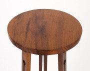 An Australian Arts & Crafts blackwood tri-form pedestal with circular top, early 20th century, 109cm high, 30cm diameter - 2