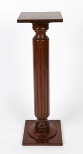 An antique Australian blackwood fluted pedestal, late 19th century, ​​​​​​​100cm high, 30cm wide, 30cm deep