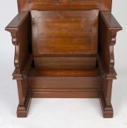 An unusual Australian blackwood hall stand with fielded panel back and lift-top storage base, late 19th century, ​​​​​​​127cm high, 89cm wide, 54cm deep - 2