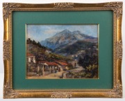 DORA MEESON (1869-1955), Mountain Village, The Berceau, oil on board, signed lower right, ​​​​​​​20 x 26cm, 35 x 43cm overall - 2