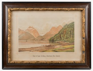 LAURENCE WILLIAM WILSON (1851-1912), Head Of Lake Te Anau, South Island, New Zealand, lithograph, 28 x 40cm, 38 x 50cm overall