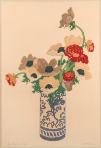 HALL THORPE (1874-1947), The Chinese Vase, woodblock, signed lower right "Hall Thorpe", 48 x 33cm, 65 x 50cm overall