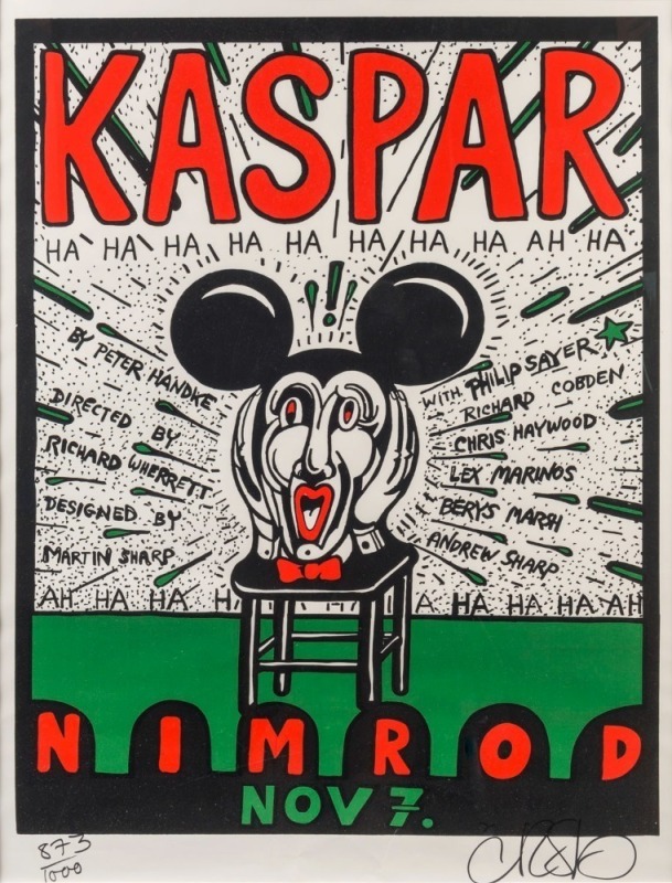 MARTIN SHARP (1942-2013), Kaspar (Nimrod series), silkscreen 873/1000, signed lower right, 63 x 47cm, 87 x 62cm overall