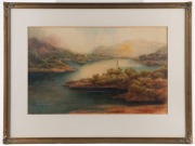 ERNEST DECIMUS STOCKS (1840 - 1921), The Upper Lake, Killarney, Ireland, watercolour, signed and dated 1916 lower centre, titled lower right, 37 x 58cm. - 2