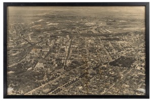 MELBOURNE vintage aerial photograph, circa 1930, ​46 x 72cm, 50 x 76cm overall