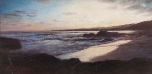 PAT WHITTINGTON, The Last Night, pastel, signed lower left "P. Whittington", 26 x 52cm, 49 x 74cm overall