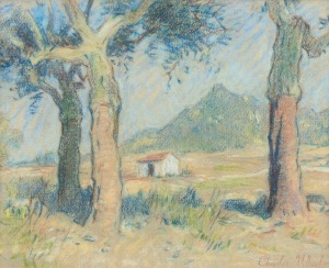 CHARLES WHEELER (1880-1977), South of France pastels on paper, signed lower right with studio signature stamp, 20 x 25cm, 34 x 37cm overall