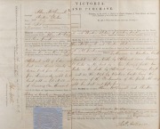 1854 VICTORIAN LAND GRANT DURING THE GOLD RUSH: July 1854 land grant by purchase to Allan McDougall and Theodore Clodins, signed and sealed by SIR CHARLES HOTHAM whilst serving as 2nd Lieutenant-Governor of Victoria (Appointed 1st Governor of Victoria in - 2