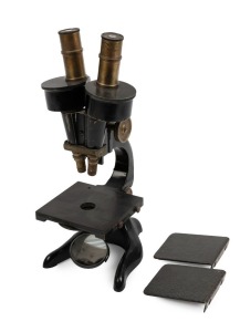 MICROSCOPE: Leitz Wetzlar stereo binocular dissecting microscope [#226061]; 32cm high.