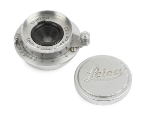 LEITZ: Hektor chrome f6.3 28mm lens [#336472], 1936, measurements in feet, with front and rear metal caps