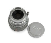 LEITZ: Summaron chrome f3.5 35mm lens [#1178600], 1954, bayonet mount, with plastic rear caps and metal front cap
