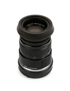 LEITZ: Elmar-C f4 90mm bayonet mount lens [#2572466], 1973, 11540, with plastic back cap and Leitz&nbsp;12517 rubber hood