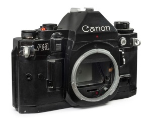 POINT OF SALE MODEL: Large and impressive Canon A-1 body, fibreglass and composite painted in enamel finish, body numbered 132617; approx. 100cm x 147cm.