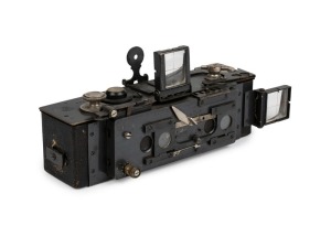 Richard (Jules Richard, Paris): Homeos stereo camera (type 2), 1920 [#268] with folding optical finder on top and end