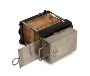 L Gaumont&nbsp;& Cie, Paris: Block-Notes&nbsp;compact folding plate camera [#3342], circa 1910, with 70mm f1.68 DOPP-ANASTEIGMAT. DAGOR&nbsp;lens and London Stereoscopic Co. magazine. Original leather bellows. - 3
