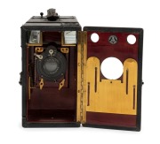 Houghtons Ltd. (London): Klito No.3A falling plate box camera, circa 1905, with Ensign-Simplex auto shutter and Rectimat Symmetrical lens. "Australia & NZ Ton" trademark plaque on inside of front door. - 4