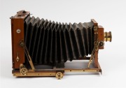 Thornton-Pickard: Imperial Perfecta double extension half plate camera, circa 1909, with Beck symmetrical lens and Thornton-Pickard rollerblind shutter; Ketts, Melbourne retailer's plaque - 2