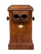 The Stereoscopic & Photographic Company (Regent Street, London): Revolving stereoscope table top stereo viewer in lovely walnut case with many cards present, circa 1895; 44cm high. - 4