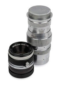 CANON: Screw mount lenses: 35mm f2.8 [#40746]; early Seiki-Kogaku Serenar 135mm f4 [#5034]. (2 items).