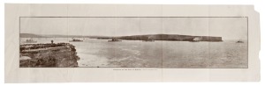 Photographer Unknown, Entrance to the Port of Sydney - Arrival of American Fleet. fold-out photogravure, circa 1919, overall 19 x 62cm.