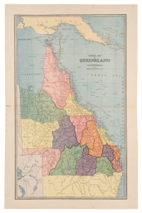 "General Map of QUEENSLAND" published 1887 by The Picturesque Atlas Publishing Co. 67 x 44cm.