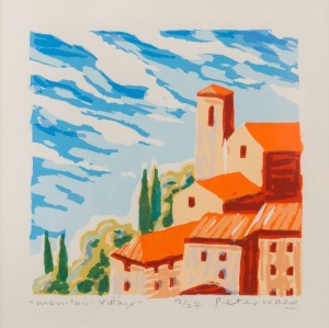 PETER WARD (1950 - ), I.) Nude, (10/25), II.) Mountain Village, (12/27), III.) Cielo, (33/38), silk screenprints, signed and titled in the lower margins, ​​​​​​​the largest 165 x 15cm 37 x 35cm overall