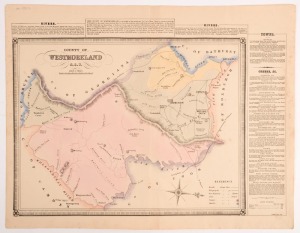 GEORGE BISHOP, County of Westmoreland N.S.W., hand-coloured engraving, Plate from: Atlas of the settled counties of New South Wales. [Sydney: Published by Basch & Co., 1872], 43 x 55cm sheet size.