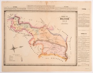 GEORGE BISHOP, County of Bligh N.S.W., hand-coloured engraving, Plate from: Atlas of the settled counties of New South Wales. [Sydney: Published by Basch & Co., 1872], 43 x 55cm sheet size.