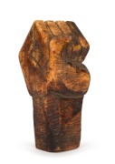 An antique carved whale's tooth fist walking stick handle, 18th/19th century, ​​​​​​​9.5cm high