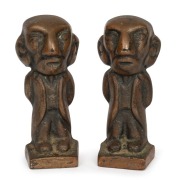 BILLY HUGHES pair of antique cast metal door stops, early 20th century, ​​​​​​​15cm high
