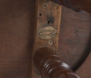 W. H. ROCKE & Co. antique occasional table, carved walnut, late 19th century, oval brass makers plaque on the underside "W. H. Rocke & Co. Melbourne", 65cm high, 88cm wide, 47cm deep - 2