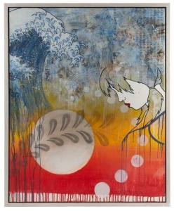 SIMONE MAYNARD, Tsunami 2003, mixed media on canvas, title and signed verso, 100 x 80cm.